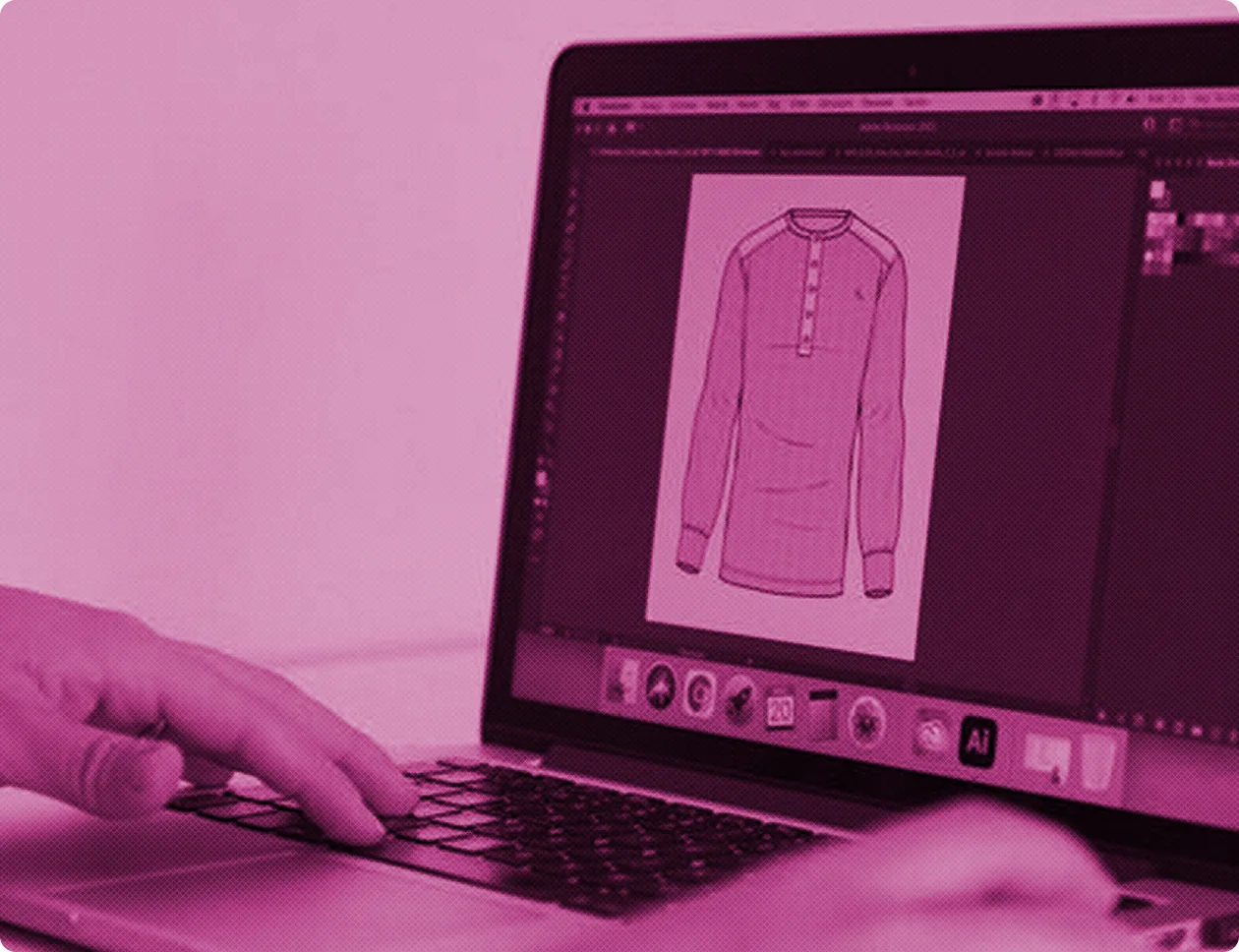 Designing a branded sweatshirt on screen