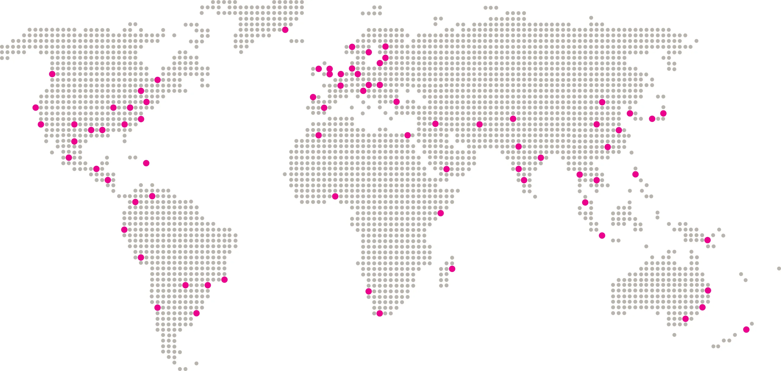 A world map with Matter’s fulfilment facilities marked across every continent