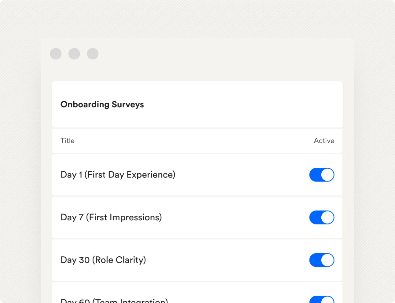An onboarding survey checklist for a new hire