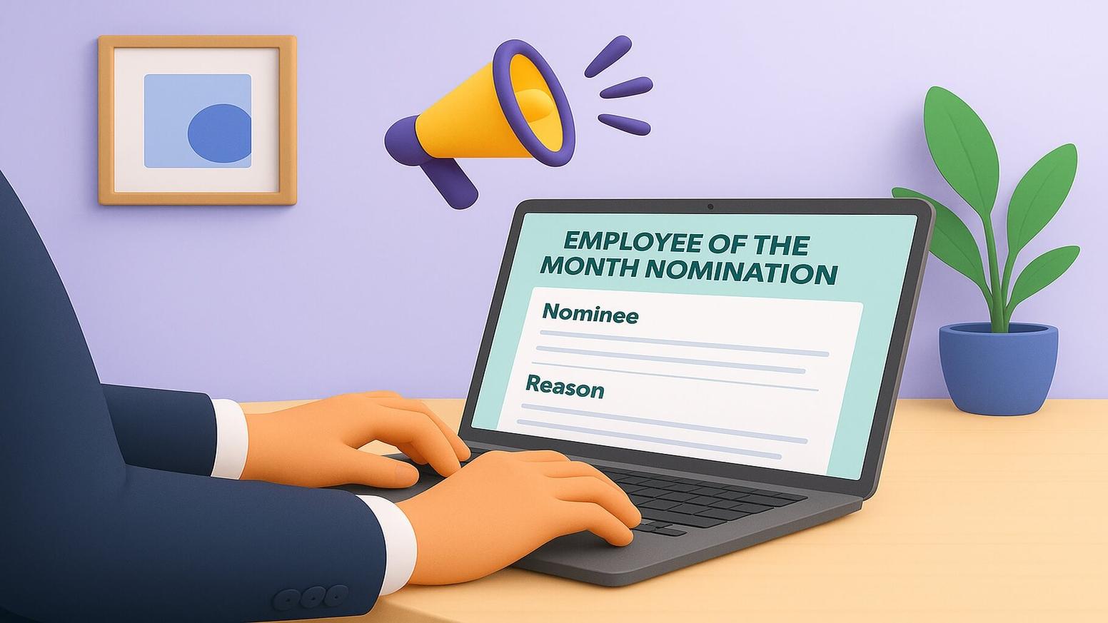 What is an employee of the month nomination template, and what is its purpose?