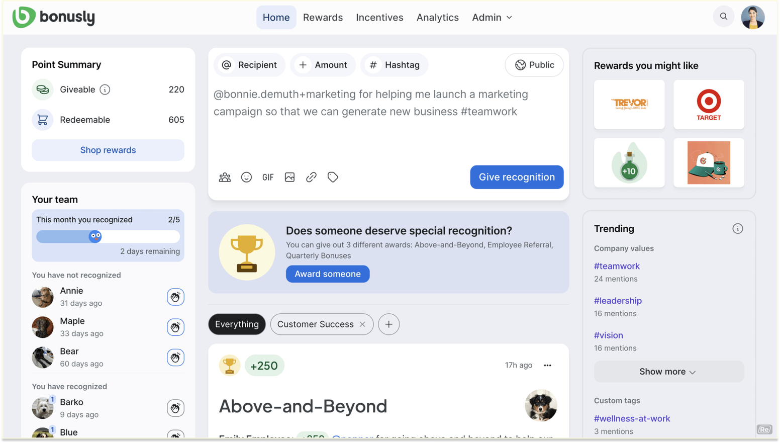 Top Companies Offering Employee Rewards Solutions: Bonusly
