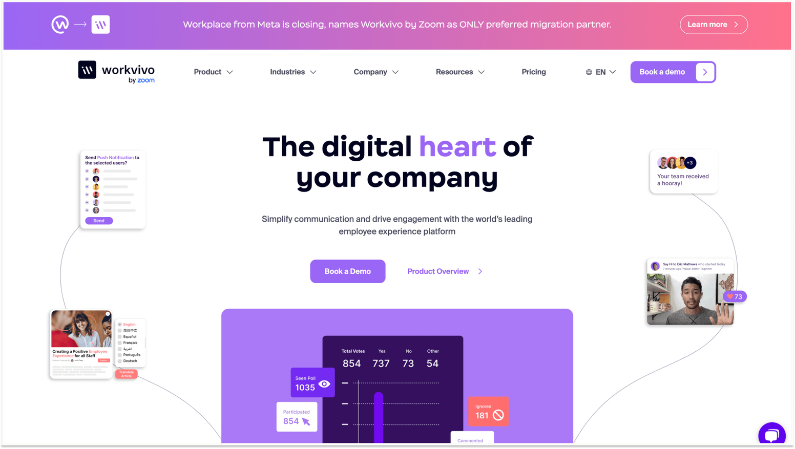 Employee Engagement Survey Software for Wellness: Workvivo