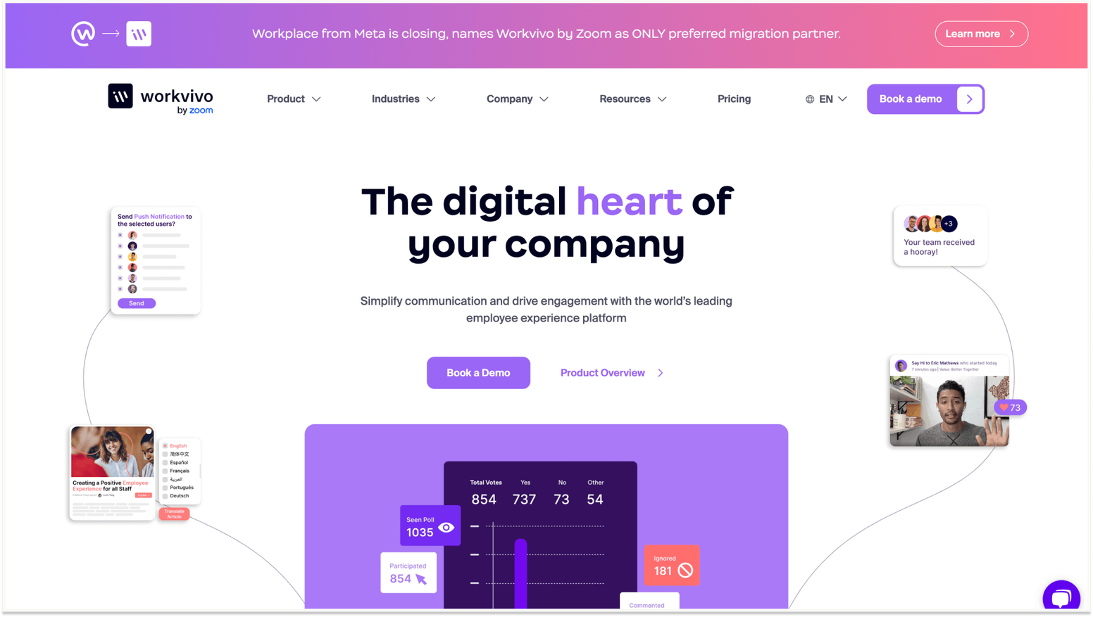 Employee Engagement Survey Software for Wellness: Workvivo