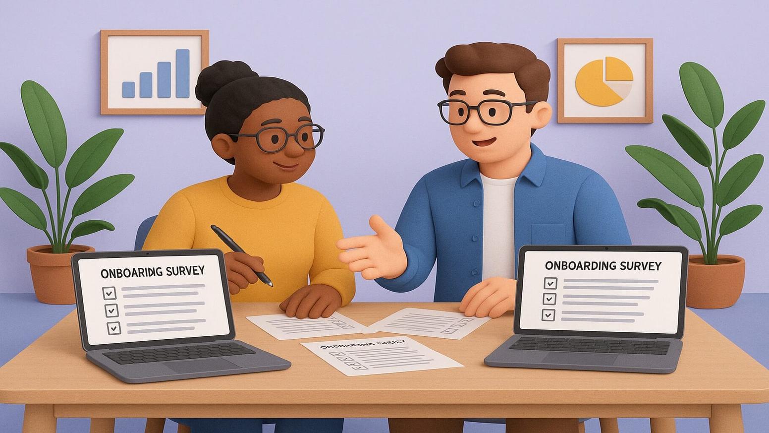 Technology solutions for onboarding survey template management