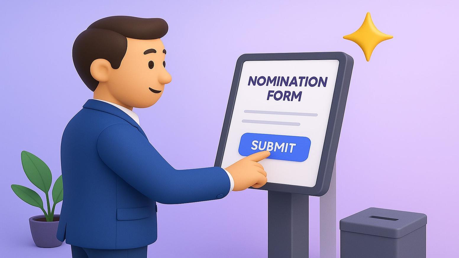 Employee recognition nomination form examples for different awards