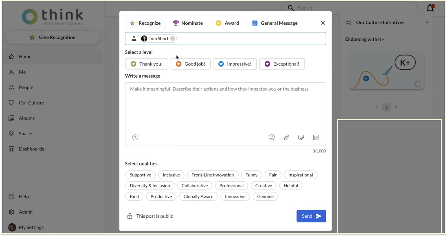Kudos vs. WorkTango: Kudos Platform