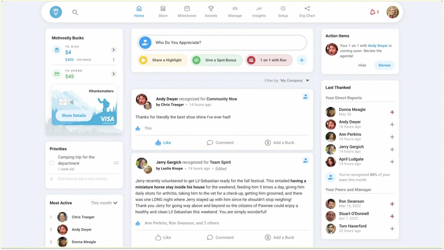 Motivosity recognition and appreciation platform