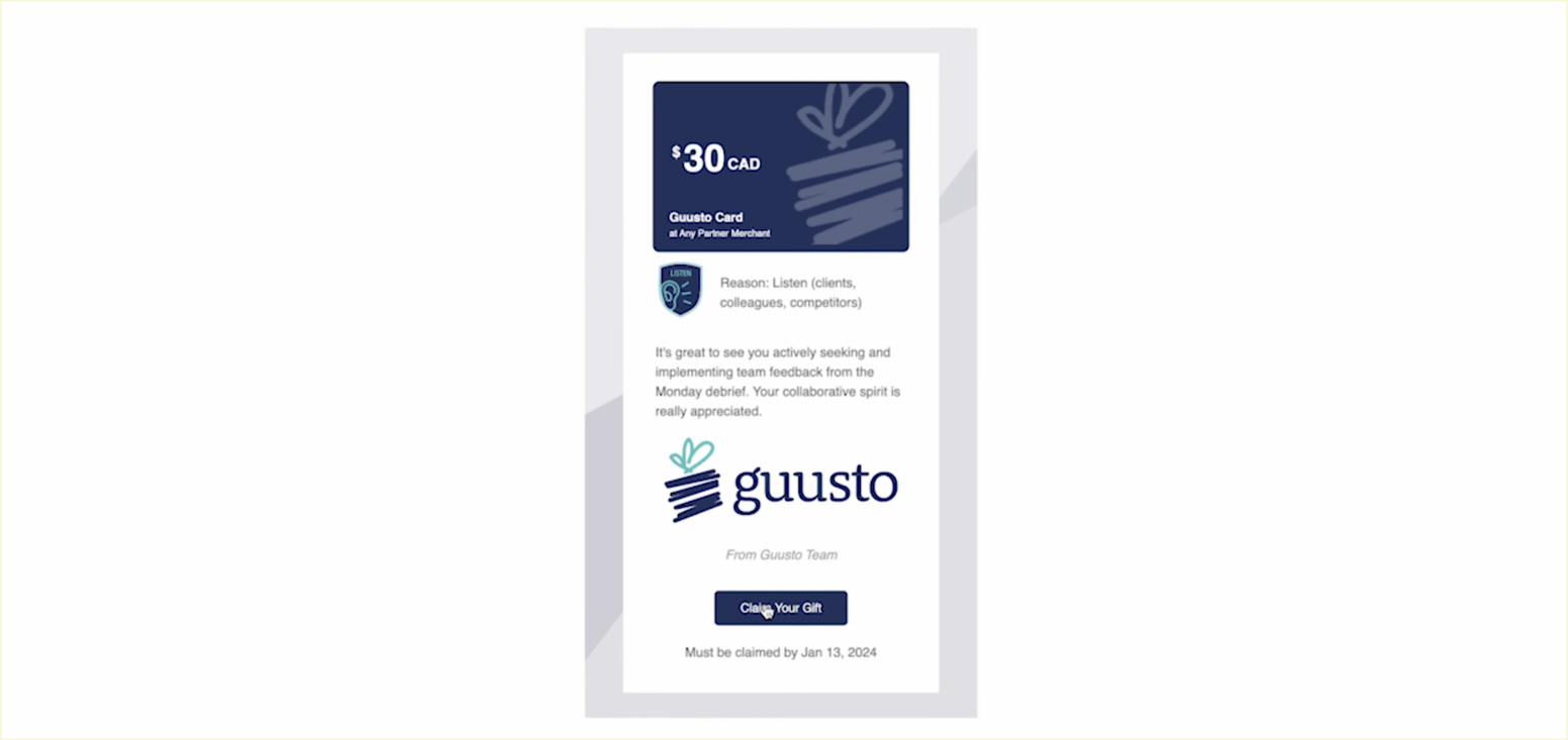 Achievers vs. Guusto: Guusto rewards