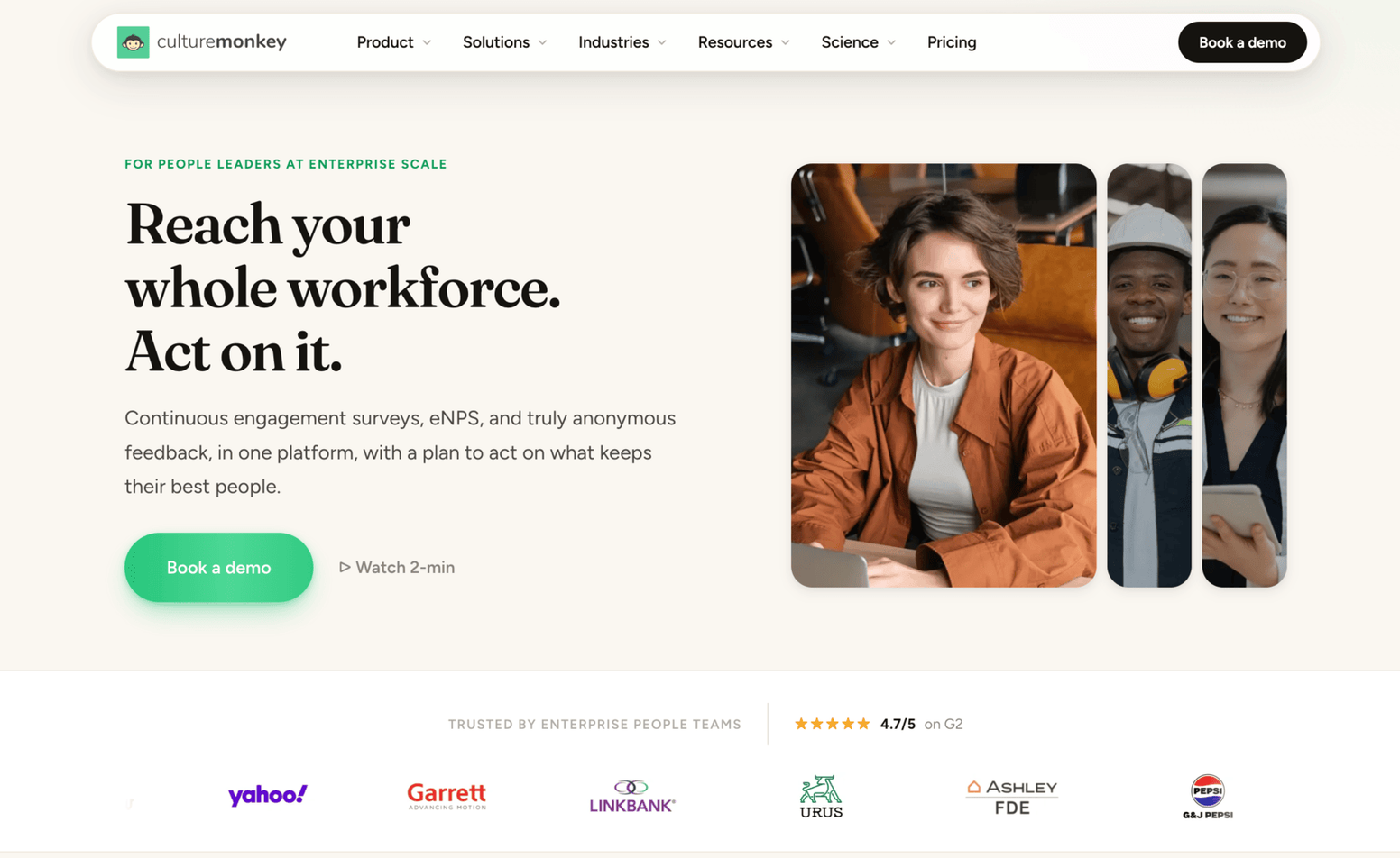 Employee Engagement Software for Surveys and Feedback: CultureMonkey