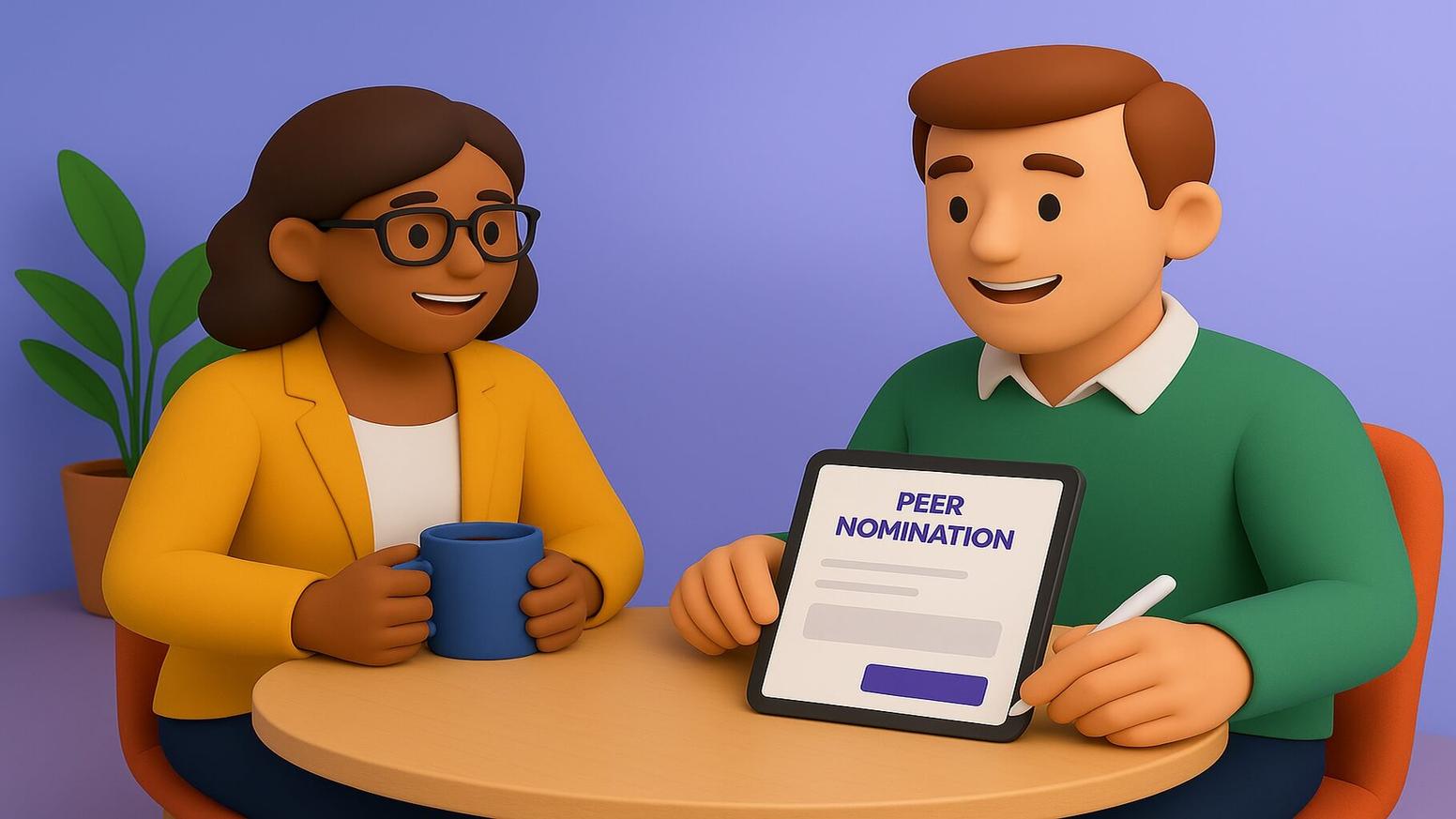 Employee recognition examples through peer nominations