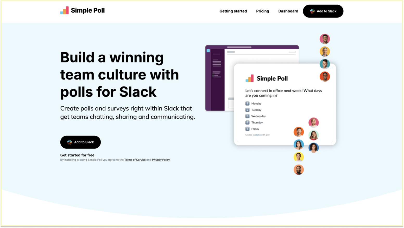 Simple Poll vote inside Slack